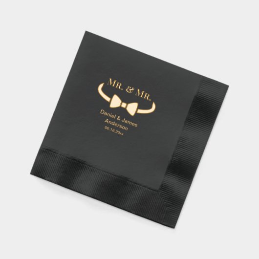 Mr & Mr Custom Wedding Bowtie Folie Servetten (Links)