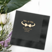 Mr & Mr Custom Wedding Bowtie Folie Servetten