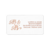 Mr & Mr Faux Copper Etiket (Voorkant)