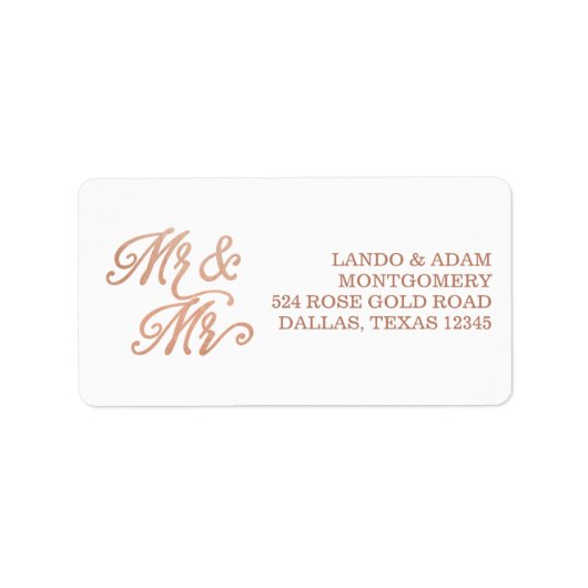 Mr & Mr Faux Copper Etiket (Voorkant)