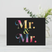 Mr & Mr Gay Bachelor Party Homohuwelijk Kaart (Staand voorkant)