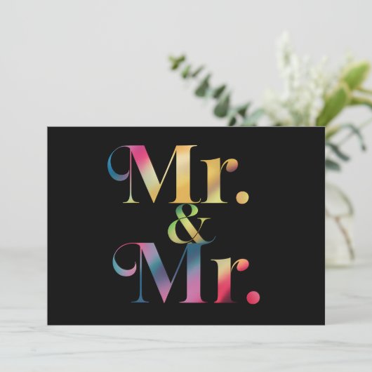 Mr & Mr Gay Bachelor Party Homohuwelijk Kaart (Staand voorkant)