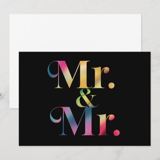 Mr & Mr Gay Bachelor Party Homohuwelijk Kaart (Voorkant / Achterkant)