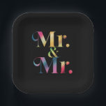 Mr & Mr Gay Bachelor Party Homohuwelijk Papieren Bordje<br><div class="desc">Mr & Mr Gay Bachelor Party Homohuwelijk</div>
