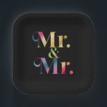 Mr & Mr Gay Bachelor Party Homohuwelijk Papieren Bordje<br><div class="desc">Mr & Mr Gay Bachelor Party Homohuwelijk</div>