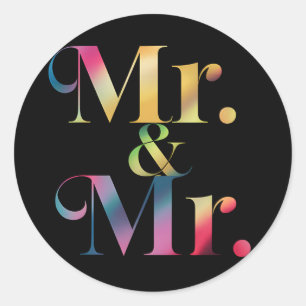 Mr & Mr Gay Bachelor Party Homohuwelijk Ronde Sticker