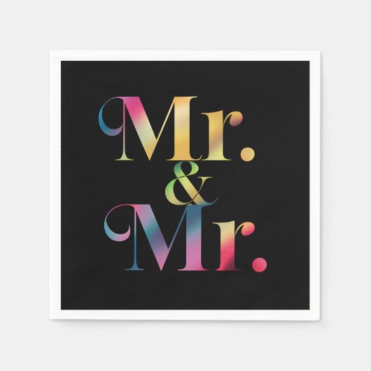 Mr & Mr Gay Bachelor Party Homohuwelijk Servet (Voorkant)