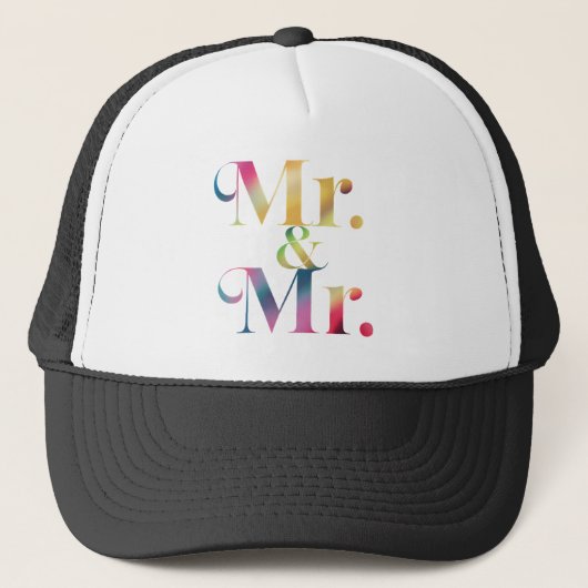 Mr & Mr Gay Bachelor Party Homohuwelijk Trucker Pet (Voorkant)