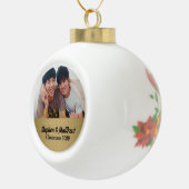 Mr & Mr Gay Marriage Gold Damask Foto Keramische Bal Ornament (Rechts)