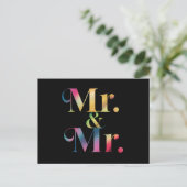 Mr. & Mr. Gay vrijgezellenfeest homohuwelijk  Briefkaart (Staand voorkant)