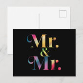 Mr. & Mr. Gay vrijgezellenfeest homohuwelijk  Briefkaart (Voorkant / Achterkant)