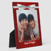 Mr & Mr Gay Wedding Red Damask Foto Fotoplaat (Zijkant)