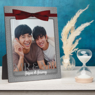 Mr & Mr Gay Wedding Silver en Red Photo Fotoplaat