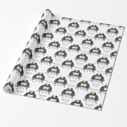 Mr & Mr Gepersonaliseerde Gay Wedding Gift Wrap Cadeaupapier (Uitgerold)