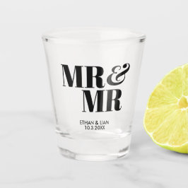 Mr & Mr Gepersonaliseerde Wedding Shot Glas gunst 