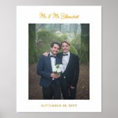 Mr & Mr Last Name Modern Script Wedding Photo Folie Afdrukken (Voorkant)