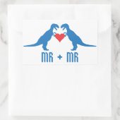 Mr+Mr.- Liefde is Love Dinosaurs Rechthoekige Sticker (Tas)