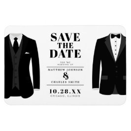 Mr. & Mr Modern Black Wedding Tux - Bewaar de datu Magneet