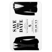 Mr. & Mr Modern Black Wedding Tux - Bewaar de datu Magneet (Verticaal)