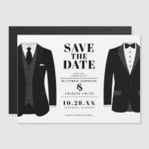 Mr. & Mr Modern Black Wedding Tux - Bewaar de datu