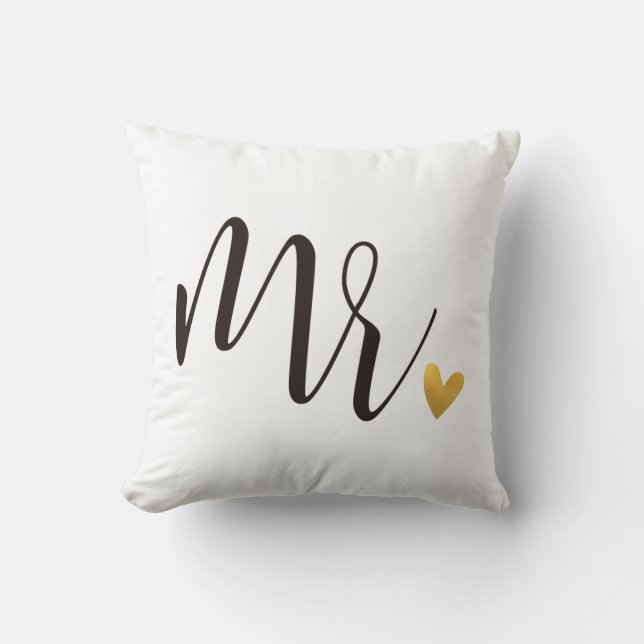 Mr|Mr& Mrs. Wedding Gift Kussen (Voorkant)