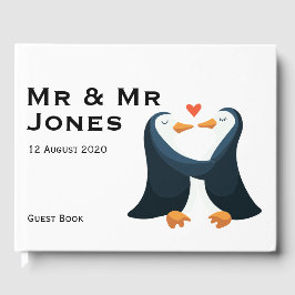 Mr & Mr Penguins Wedding Guest Book (Aangepast) Gastenboek