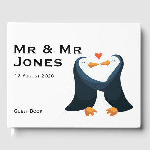 Mr & Mr Penguins Wedding Guest Book (Aangepast) Gastenboek