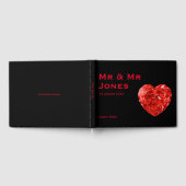 Mr & Mr. Red Heart Wedding Guest Book (Aangepast) Gastenboek (Volledig)