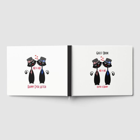 Mr & Mr. Schattige Cats Gepersonaliseerd Gastenboek (Volledig)