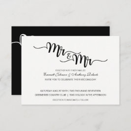 Mr. & Mr Script | Moderne huwelijksuitnodigingen Kaart