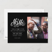 Mr. & Mr. Script - Save the Date with Photo Briefkaart (Voorkant / Achterkant)