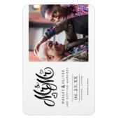 Mr. & Mr. Script - Sla de datum op met foto Magneet (Verticaal)