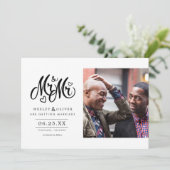 Mr. & Mr. Script - Sla de datum op met foto Save The Date (Staand voorkant)