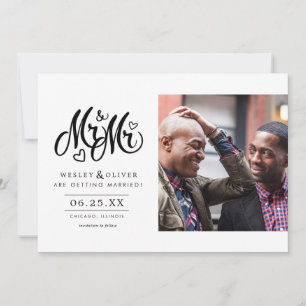 Mr. & Mr. Script - Sla de datum op met foto Save The Date