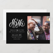 Mr. & Mr. Script - Sla de datum op met foto Save The Date (Voorkant / Achterkant)