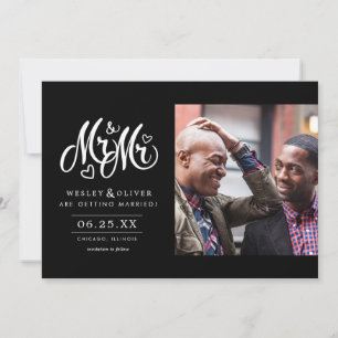 Mr. & Mr. Script - Sla de datum op met foto Save The Date