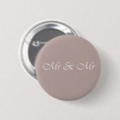 Mr & Mr Typography Beige Ronde Button 5,7 Cm (Voorkant /achterkant)