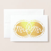 Mr & Mr Wedding - Blank Inside Folie Kaarten (Voorkant met envelop)
