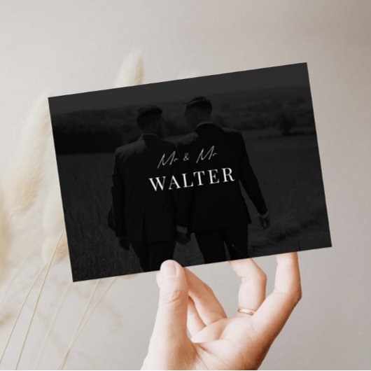 Mr & Mr Wedding Foto Dank u Kaart