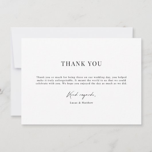 Mr & Mr Wedding Foto Dank u Kaart (Achterkant)
