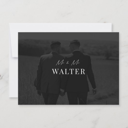 Mr & Mr Wedding Foto Dank u Kaart (Voorkant)