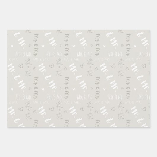 Mr & Mr Wedding Wrapping Paper Sheets (Voorkant 3)