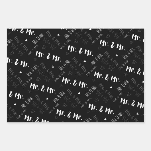 Mr & Mr Wedding Wrapping Paper Sheets (Voorkant 2)