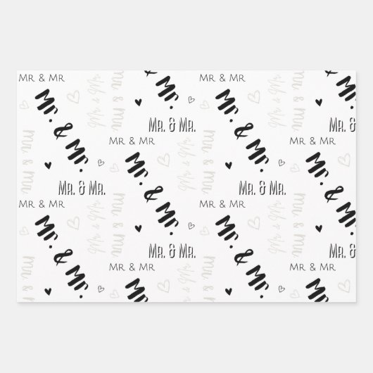 Mr & Mr Wedding Wrapping Paper Sheets (Voorkant)