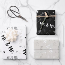 Mr & Mr Wedding Wrapping Paper Sheets