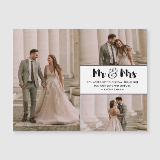 Mr Mrs 3 foto bruiloft Dank u (Voorkant)