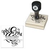 Mr. & Mrs. | Aangepast retouradres voor bruiloft Rubberstempel (Gestempeld)
