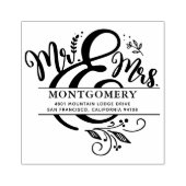 Mr. & Mrs. | Aangepast retouradres voor bruiloft Rubberstempel (Afrduk)
