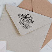 Mr. & Mrs. | Aangepast retouradres voor bruiloft Rubberstempel