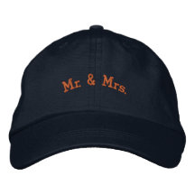 Mr & Mrs Aangepaste Naam Tekstkleur Navy Hoed
